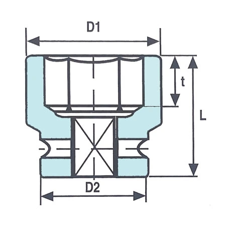 1 2 inch 6 point impact sockets standard length half section
