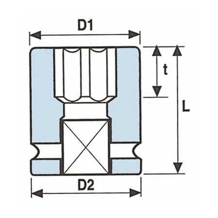 1 2 inch 6 point steel aluminium impact sockets standard half section