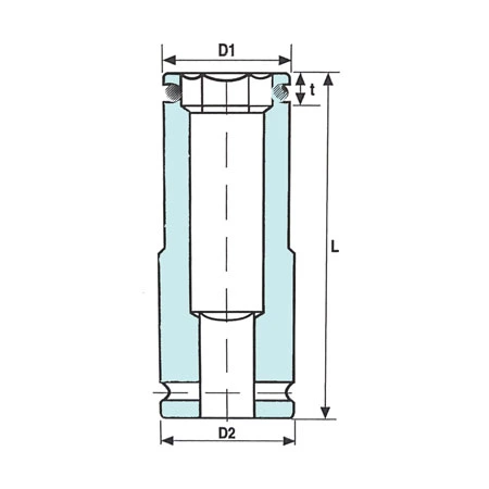 1 2 inch square drive long length catch sockets half section