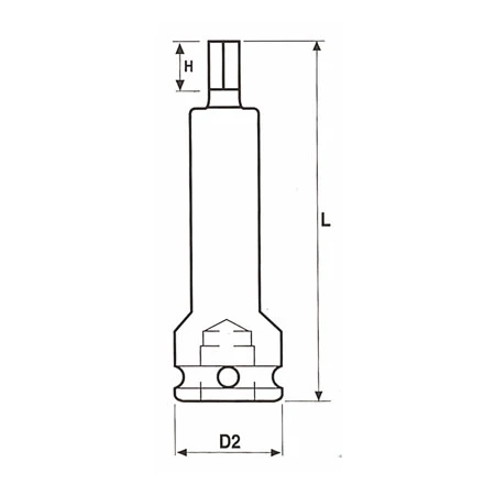 1 inch one part inhex driver long length 100mm half section