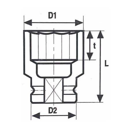 3 4 inch square drive 8 point impact socket standard length half section