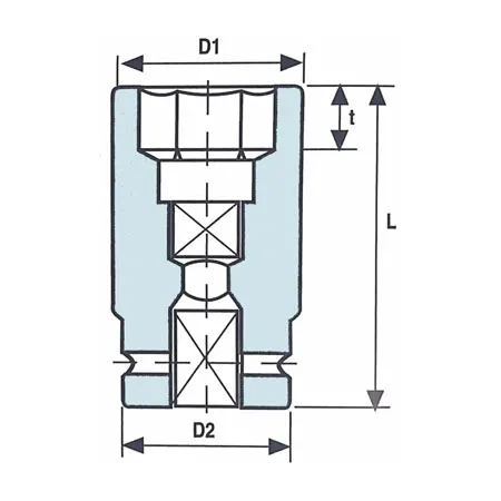 3 4 inch square drive bud wheel impact sockets half section